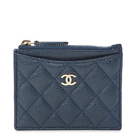 chanel zipper card holder